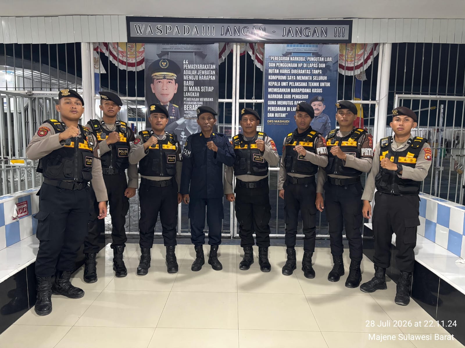 Patroli Malam Sat Samapta Polres Majene Pastikan Keamanan Rutan Kelas IIB Tetap Terjaga