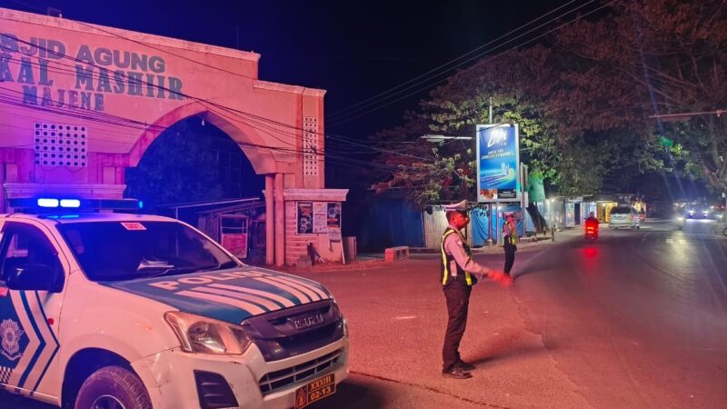 Cegah Balap Liar, Satlantas Polres Majene Patroli Blue Light