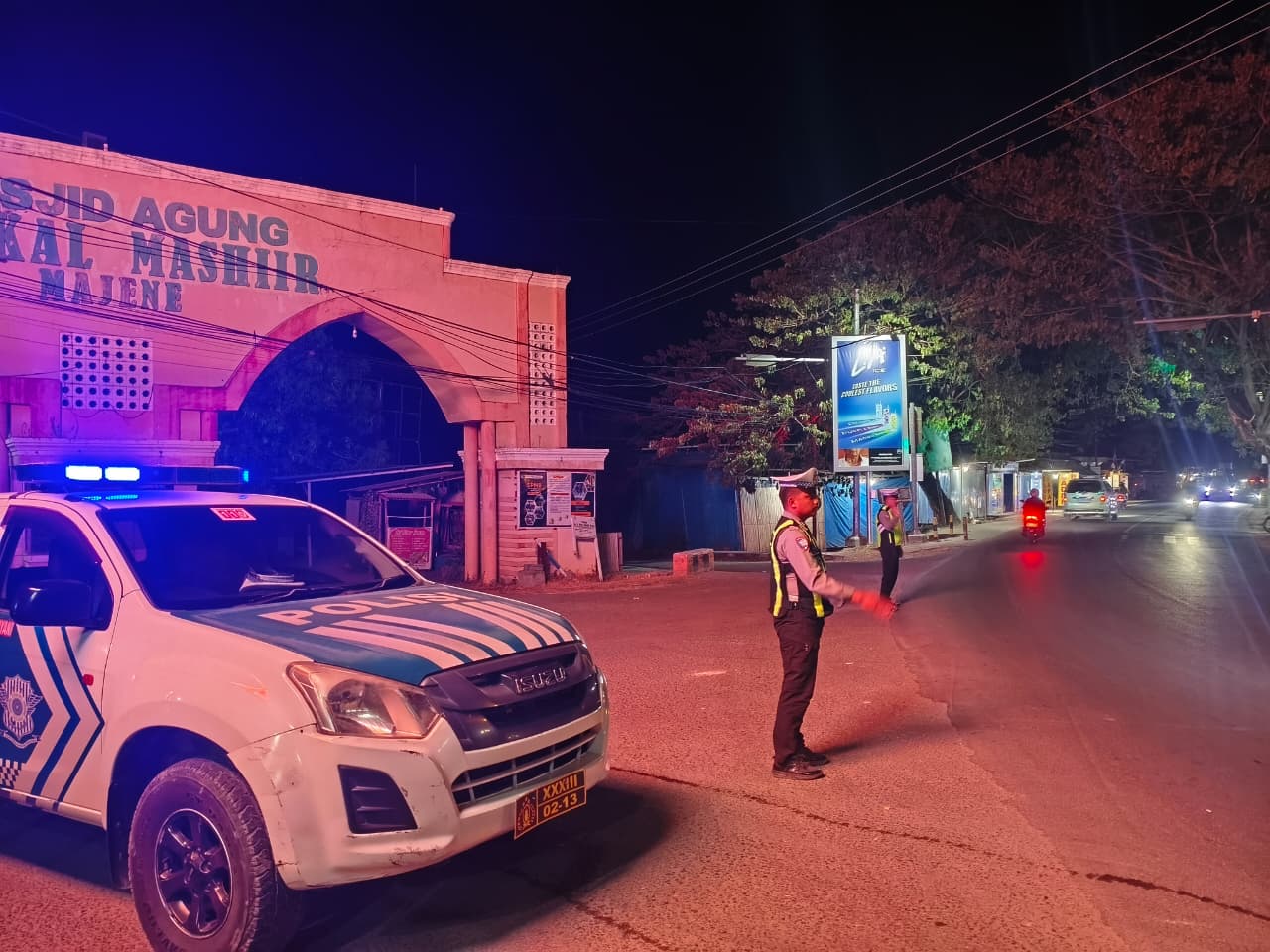 Cegah Balap Liar, Satlantas Polres Majene Patroli Blue Light