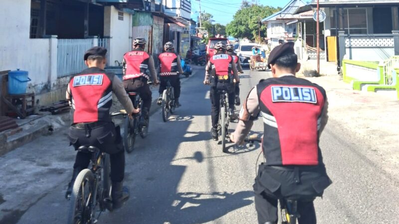 Cegah Bullying dan Narkoba, Polres Majene Patroli Bersepeda Ke Sekolah‎