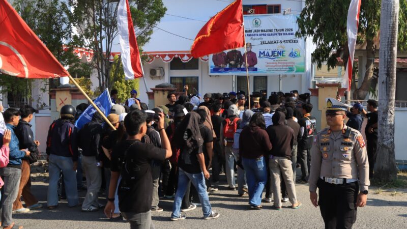 Kawal Aksi Damai SPMM Berlangsung Damai, Polres Majene Kedepankan Pendekatan Humanis