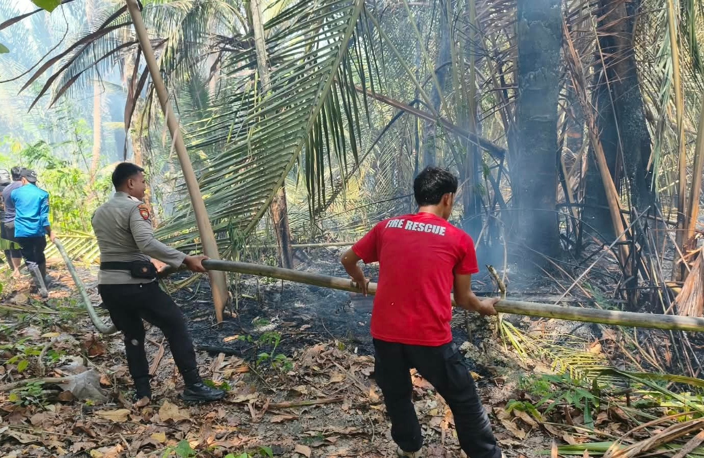 Kebakaran Lahan Teppo Berhasil Dipadamkan