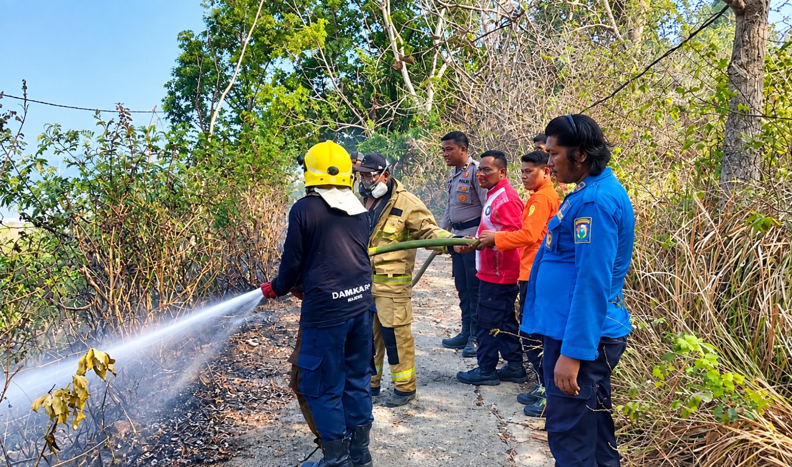 Kebakaran Lahan Nonproduktif di Baruga Dhua