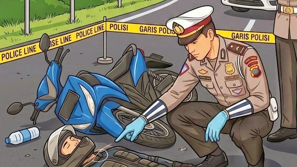 Hindari Lubang, Motor Tabrak Tiang Listrik: 1 Tewas‎